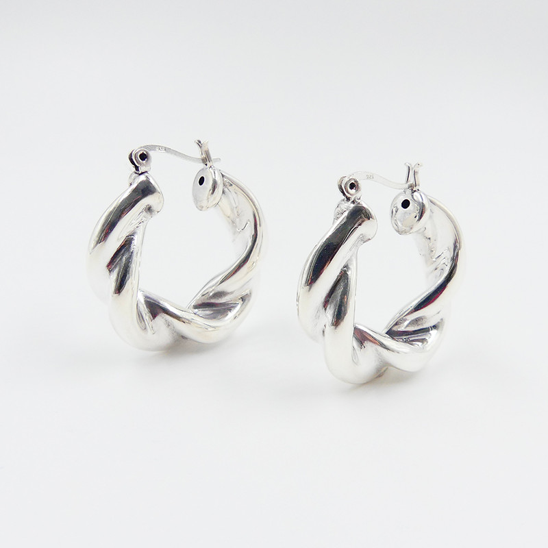 Créoles Epaisses Argent Torsadées