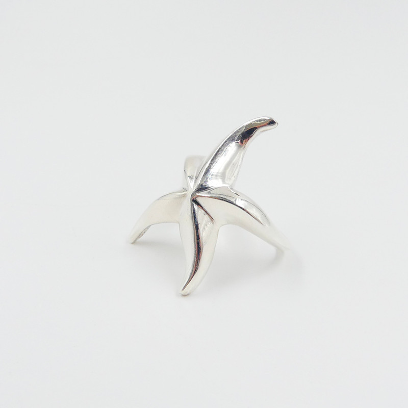 Bague Argent grande étoile de mer