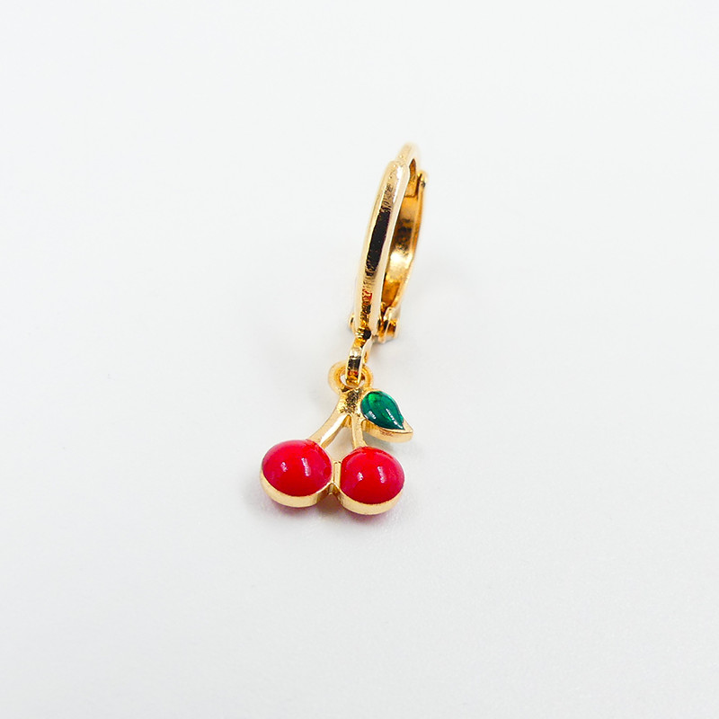 Boucle à l'unité dorée et cerise