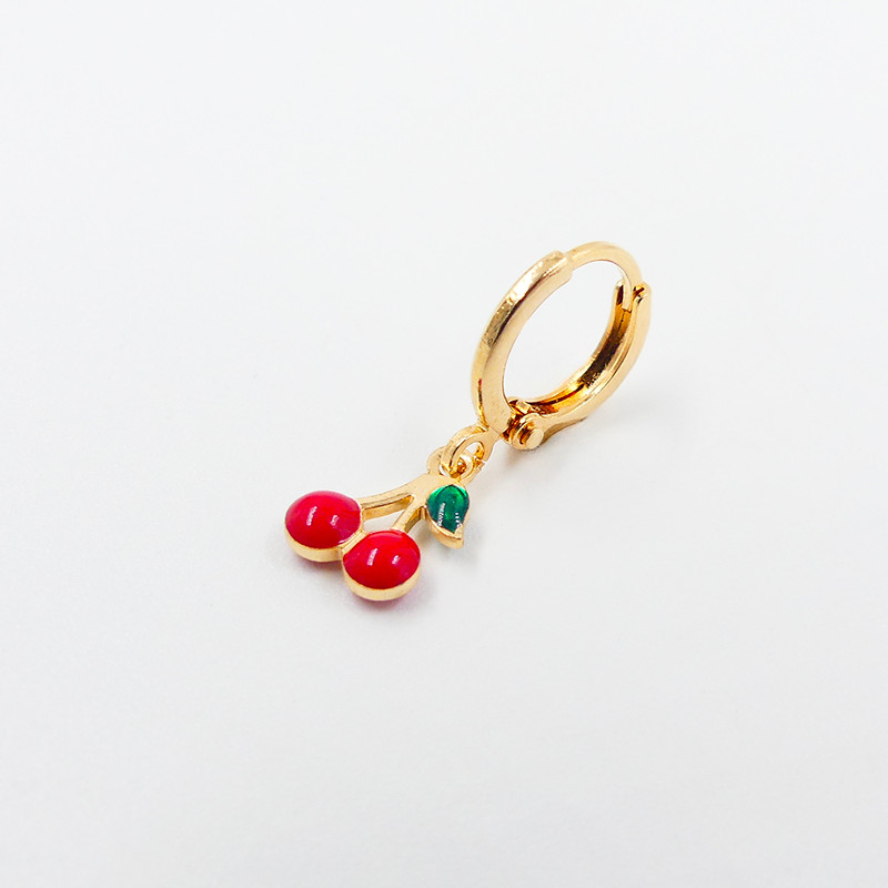 Boucle à l'unité dorée et cerise