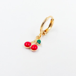 Boucle à l'unité dorée et cerise