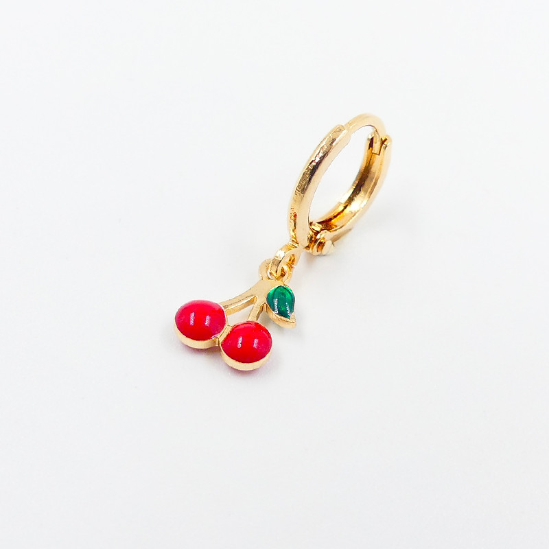 Boucle à l'unité dorée et cerise