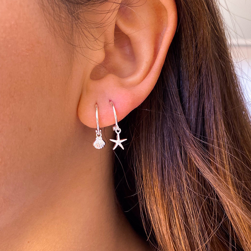 Boucle à l'unité Argent étoile de mer