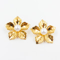 Boucles d’oreilles acier fleur et perle