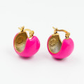 Boucles d’oreilles acier panier rose