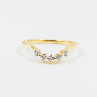 Bague Dorée chevron éclat strass