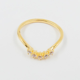 Bague Dorée chevron éclat strass