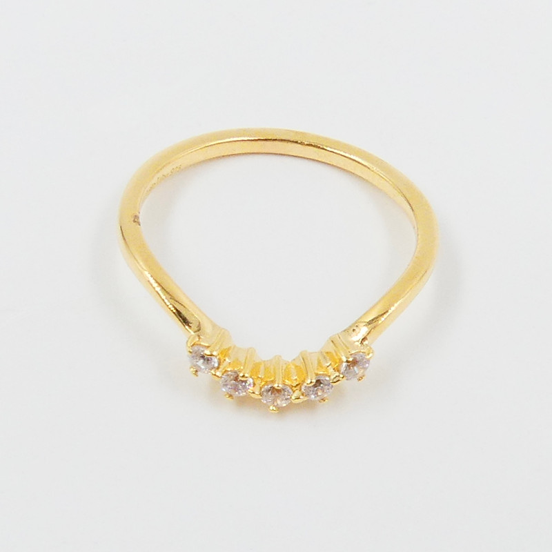 Bague Dorée chevron éclat strass