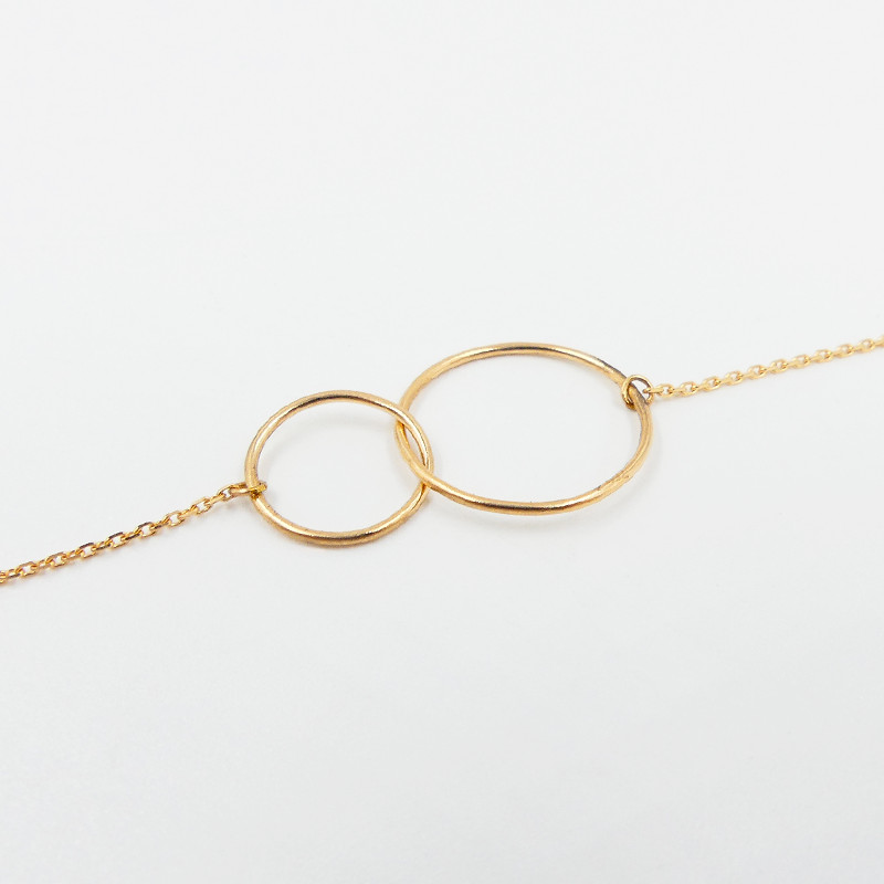 Bracelet or 18 carats double cercle