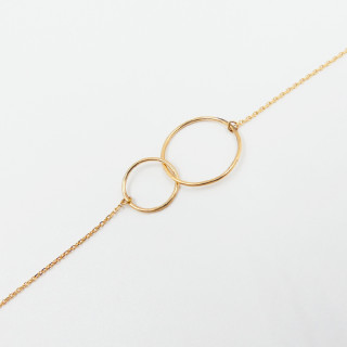 Collier or 18 carats double cercle