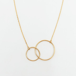 Collier or 18 carats double cercle