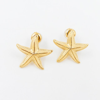 Boucles d’oreilles acier étoile de mer