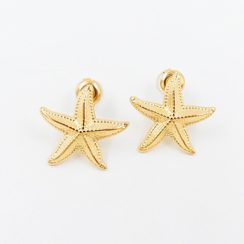 Boucles d’oreilles acier étoile de mer
