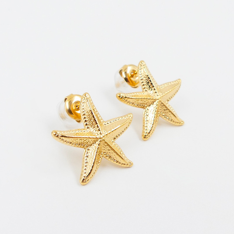Boucles d’oreilles acier étoile de mer