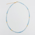 Collier Plaqué or pierres Aqua marine