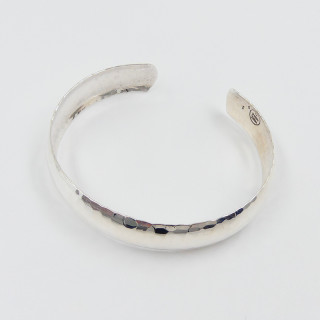 Jonc argent ajustable martelé