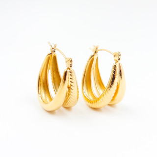 Boucles d’oreilles acier double panier