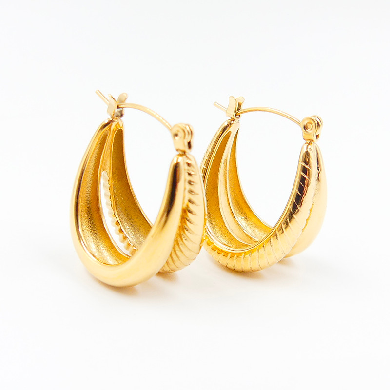 Boucles d’oreilles acier double panier