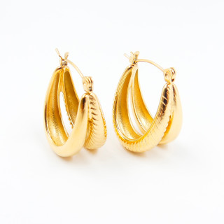 Boucles d’oreilles acier double panier