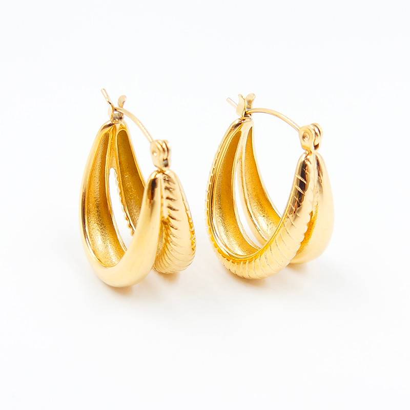 Boucles d’oreilles acier double panier