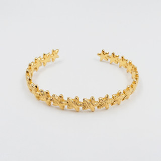 Jonc acier doré ajustable étoile de mer