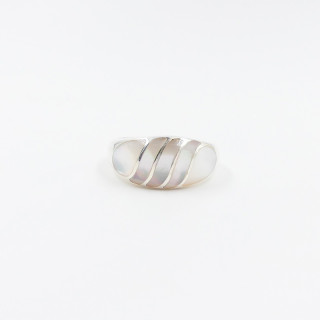 Bague Argent bombée nacre