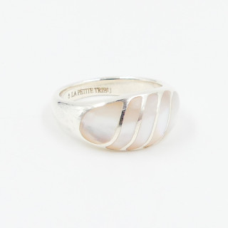 Bague Argent bombée nacre