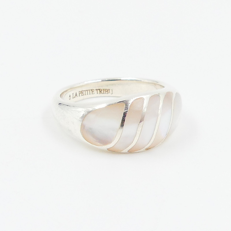 Bague Argent bombée nacre