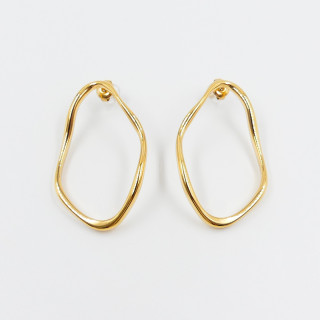 Boucles d’oreilles acier doré ondulées
