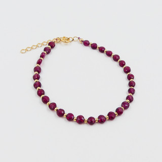 Bracelet fin Plaqué or Grenat
