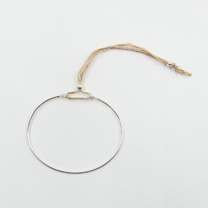 Bracelet Jonc Argent Cordon
