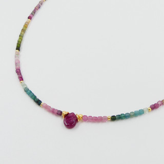 Collier Doré pierre Tourmaline