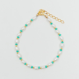 Bracelet Plaqué Or bleu et nacre