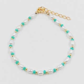 Bracelet Plaqué Or bleu et nacre