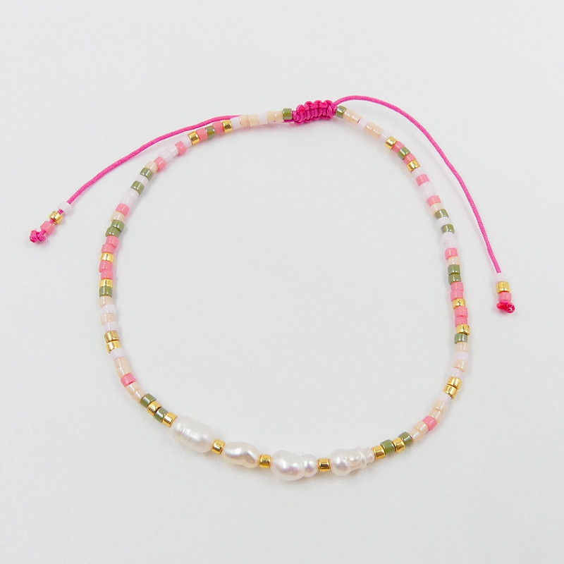 Bracelet cordon fantaisie et nacre