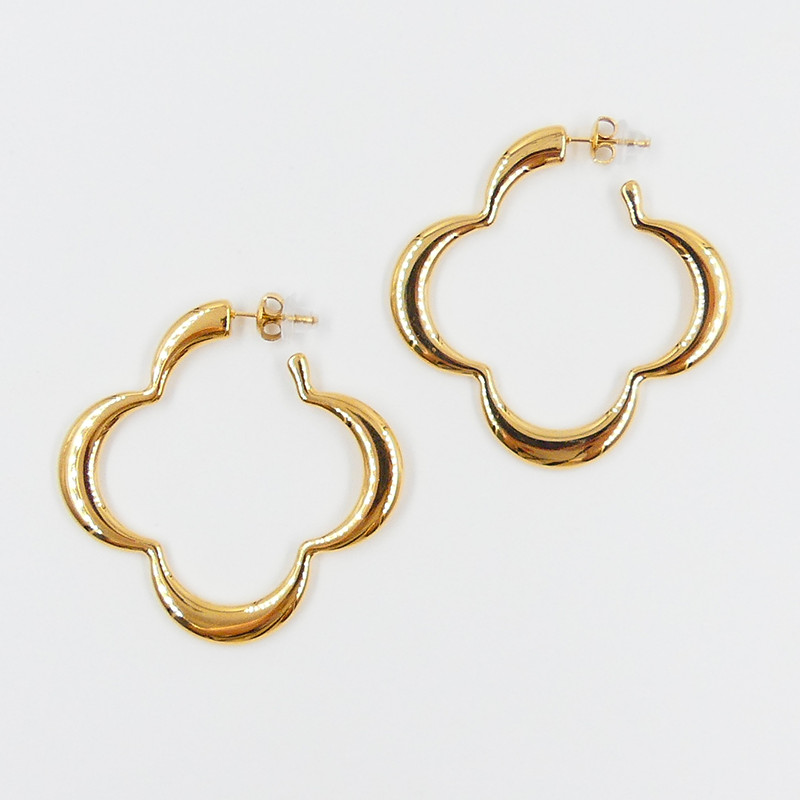 Boucles d’oreilles acier grand trèfle
