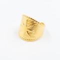 Bague ajustable acier doré large étoile