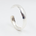 Jonc argent ajustable martelé