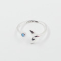 Bague Argent Queue de Baleine & Opale Bleue