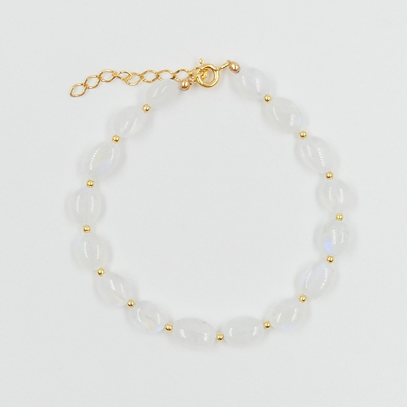 Bracelet Doré pierre lisse Pierre de Lune