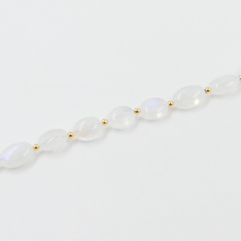 Bracelet Doré pierre lisse Pierre de Lune