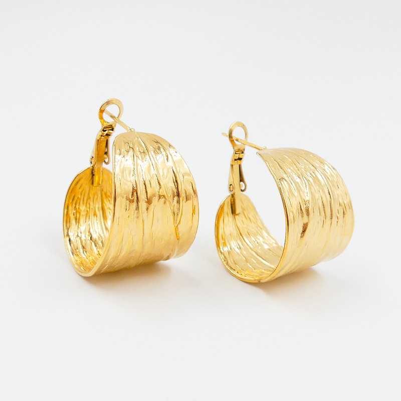 Créoles acier doré épaisses