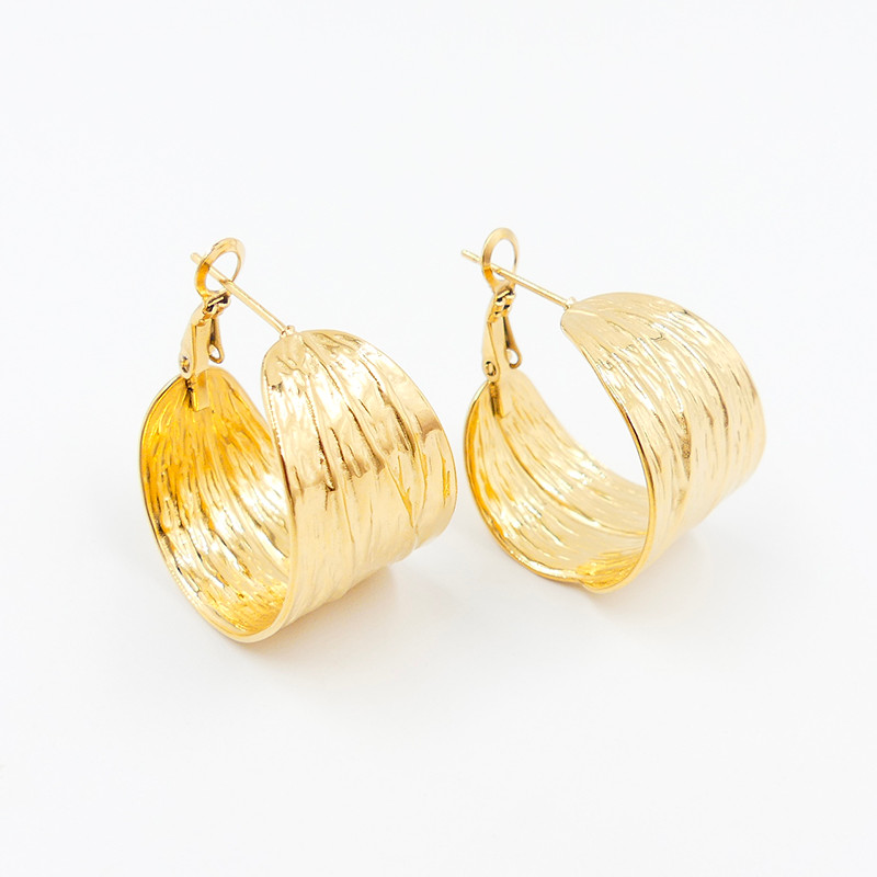 Créoles acier doré épaisses