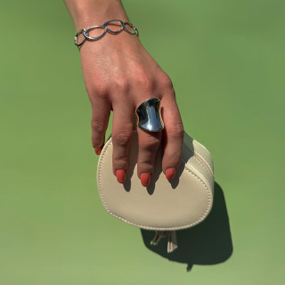 Bague Argent anneau large et lisse