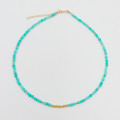 Collier Plaqué or pierres Amazonite