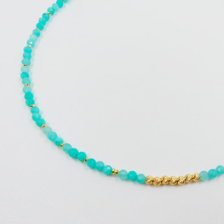 Collier Plaqué or pierres Amazonite