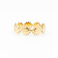 Bague ajustable acier doré soleil