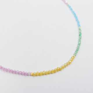 Collier Plaqué or zircon dégradé multicolore