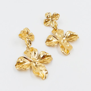 Boucles d’oreilles acier double trèfle