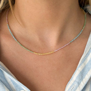 Collier Plaqué or zircon dégradé multicolore